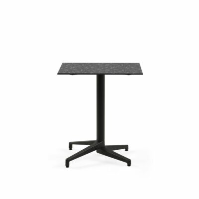 Quadratischer Tisch MOON-C / Schwarz Fuß / HPL/CPL TERRAZZO-3 | Fix