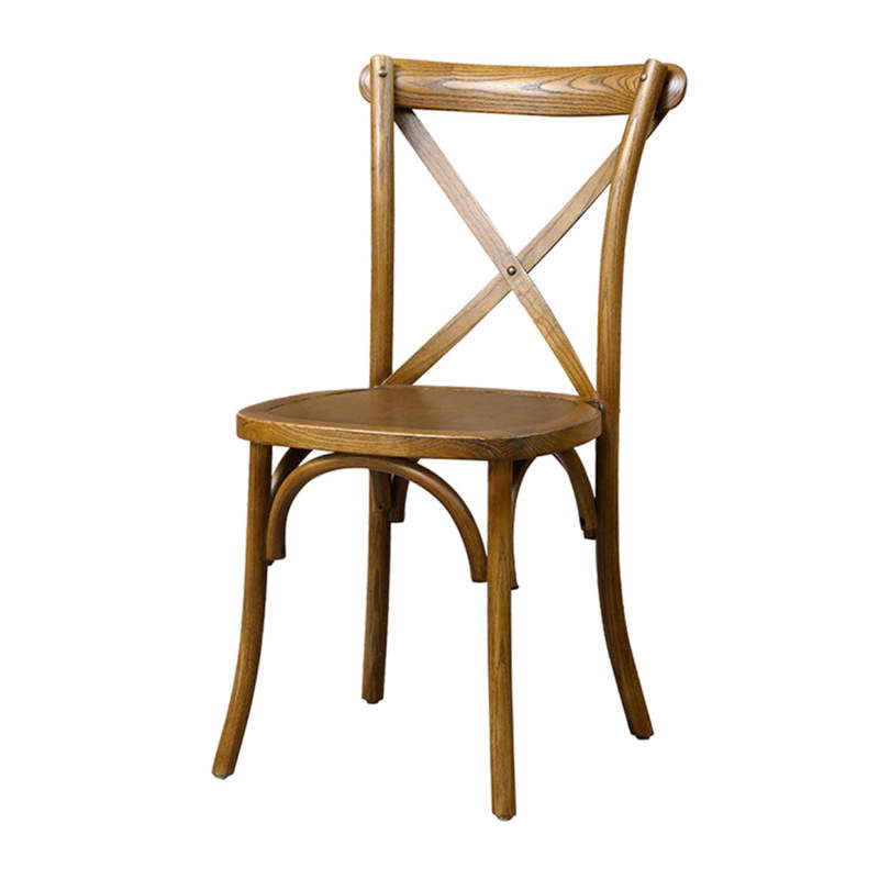 Holz Hochzeitsstuhl CROSS-BACK WOOD dunkel rustikal Holz Hochzeitsstuhl CROSS-BACK WOOD dunkel rustikal