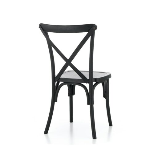 Hochzeitsstuhl CROSS-BACK POLLYWOOD – Schwarz Hochzeitsstuhl CROSS-BACK POLLYWOOD – Schwarz – Bild 2
