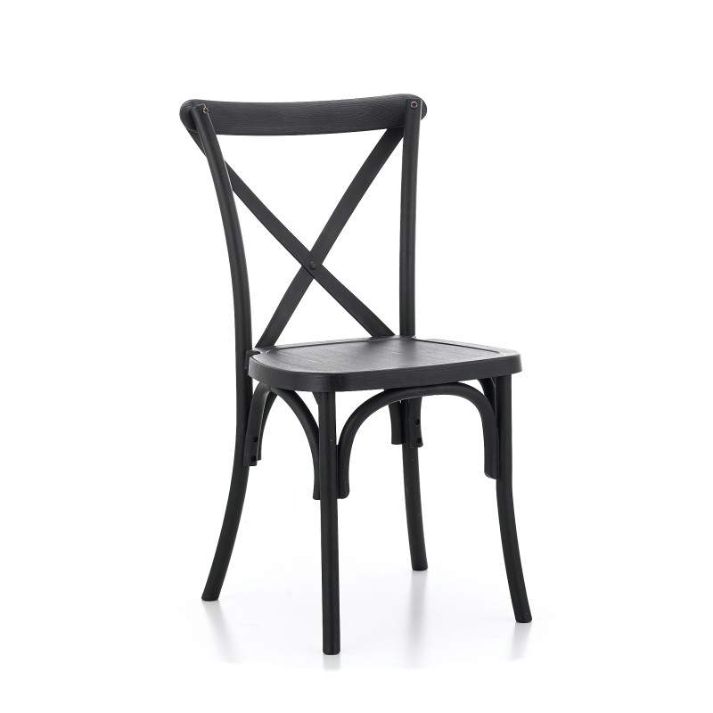 Hochzeitsstuhl CROSS-BACK POLLYWOOD – Schwarz Hochzeitsstuhl CROSS-BACK POLLYWOOD – Schwarz – Bild 1
