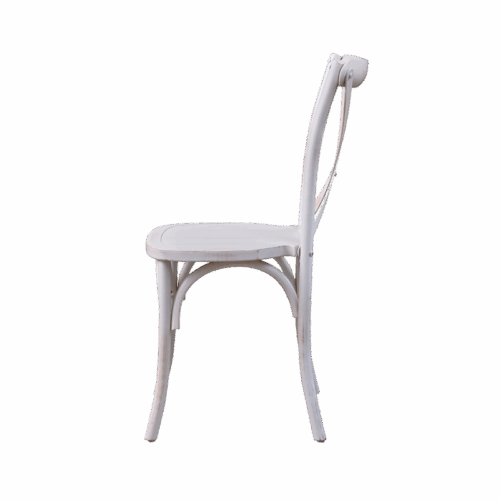 Hochzeitsstuhl CROSS-BACK WOOD Holz – gealtert weiß Hochzeitsstuhl CROSS-BACK WOOD Holz – gealtert weiß