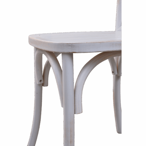 Hochzeitsstuhl CROSS-BACK WOOD Holz – gealtert weiß Hochzeitsstuhl CROSS-BACK WOOD Holz – gealtert weiß