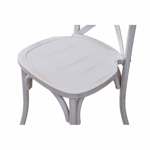 Hochzeitsstuhl CROSS-BACK WOOD Holz – gealtert weiß Hochzeitsstuhl CROSS-BACK WOOD Holz – gealtert weiß