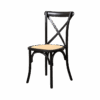 Hochzeitsstuhl CROSS-BACK WOOD Holz – RATTAN schwarz