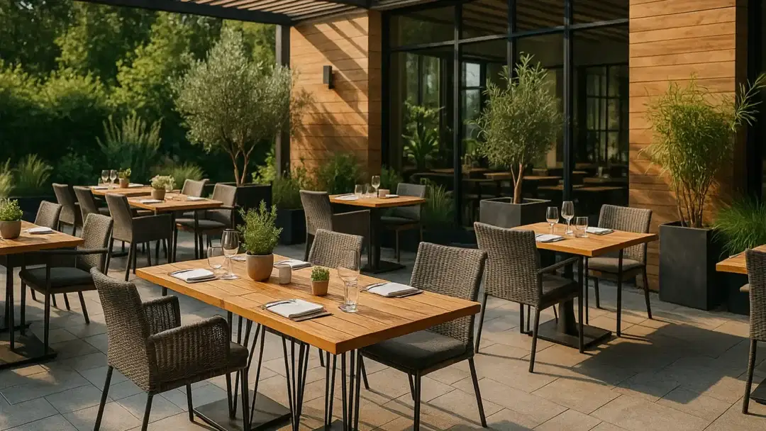 Sommerterrasse optimal einrichten: Möbelideen für Gastronomie 5 terrassendesign 1
