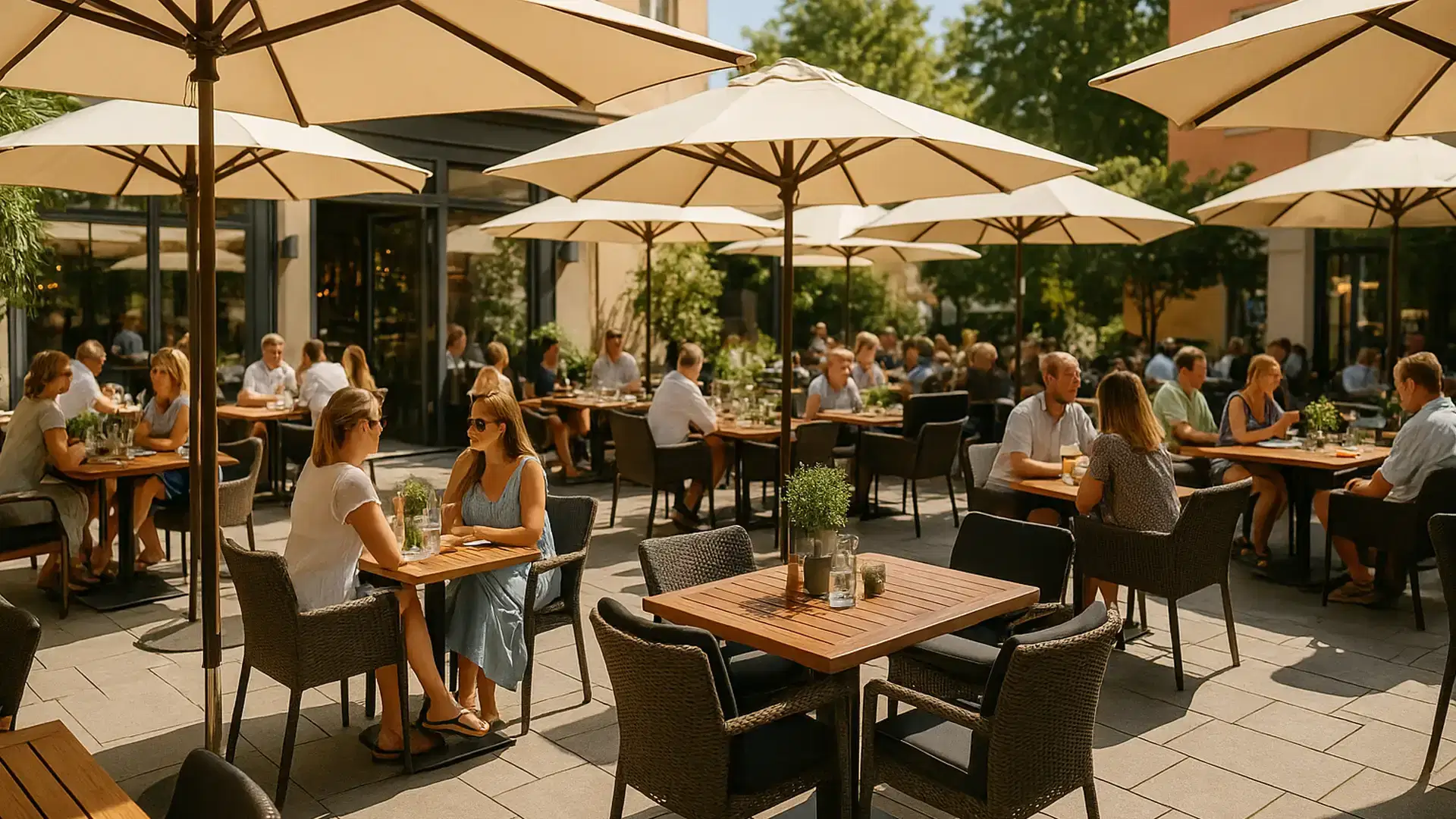 Sommerterrasse optimal einrichten: Möbelideen für Gastronomie 1 terrassendesign möbel
