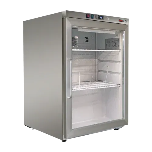 Product-photo-DRR-200-GS-00018386 Kühlschrank 130 l, Glastür Türen, Edelstahl | REDFOX - DRR 200 GS – Bild 1