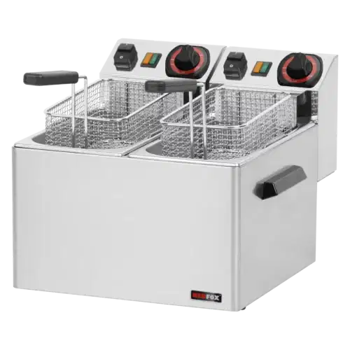 Fritteuse elektrisch doppelt 0,6 kW/l, 5+5 l Tisch 230 V | REDFOX - FE 44 S – Bild 1