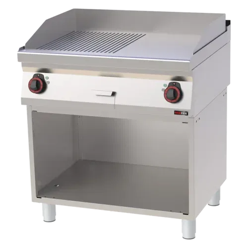 Product-photo-FTHRC-70-80-E-00012417 Grillplatte 80x51 elektrisch verchromt kombiniert mit Unterbau 400 V | REDFOX - FTHRC 70/80 E – Bild 1