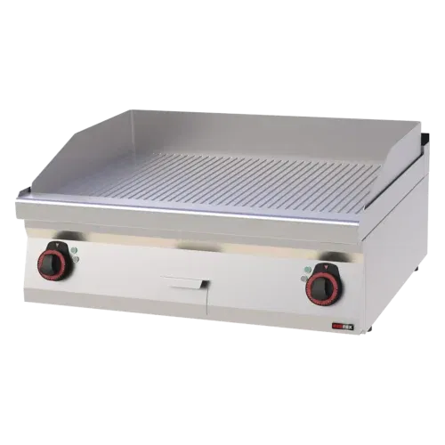 Product-photo-FTR-70-08-E-00110070 Grillplatte 80x51 elektrisch geriffelt ohne Unterbauten 400 V | REDFOX - FTR 70/08 E – Bild 1