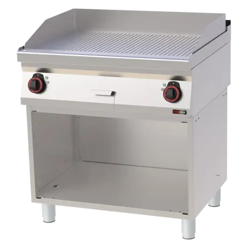 Product-photo-FTRC-70-80-E-00012425 Grillplatte 80x51 elektrisch verchromt geriffelt mit Unterbau 400 V | REDFOX - FTRC 70/80 E – Bild 1