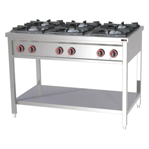 Product-photo-SPF-120-G-00008416 Gasherd 6x Brenner mit Unterbau | REDFOX - SPF 120 G – Bild 1