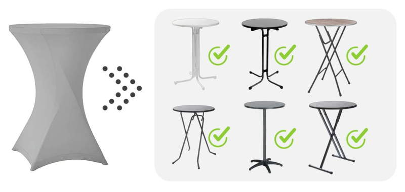 Stehtischhussen Kaufberatung: Größe, Form & Material 6 hussen für stehtische