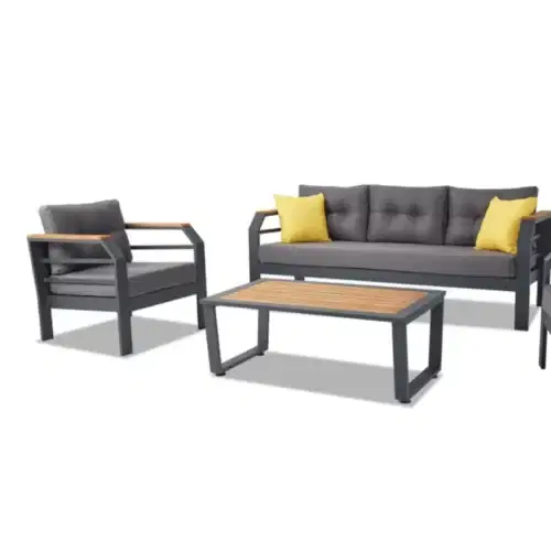 Assento-Antrasit-2 Gartenmöbel Set Assento Aluminium 3+1+1 mit Tisch Antrazit – Bild 2