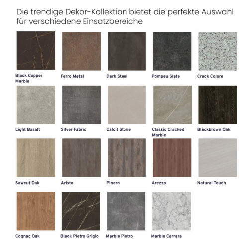 Elegante Indoor Tischplatten mit einer sehr robusten Oberfläche