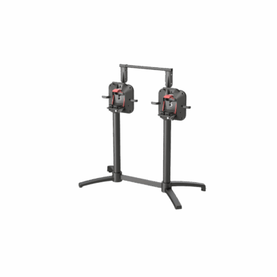 Storio DUO Tischbasis – Doppel-Säulen 8×8 cm, Basis 42×42 cm, Höhe 72 cm