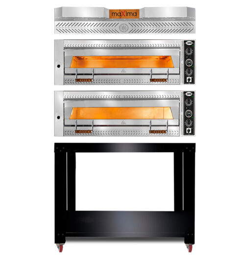 Pizzaofen - 9x Ø 35cm | 12 kW,3NAC| 400V | Stapelbar - mit Schamottsteinboden - 1 Backkammer – Bild 2