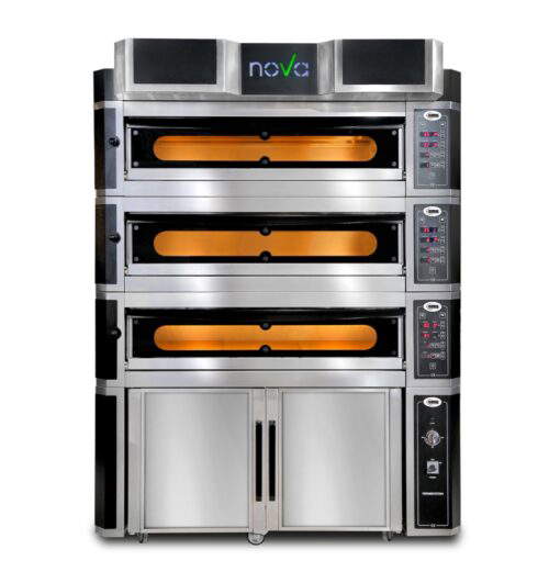 Pizzaofen - 6+6+6x Ø 35cm | 24kW,3NAC| 400V | Vollschamott - 3 Backkammern | Digitale Steuerung – Bild 2