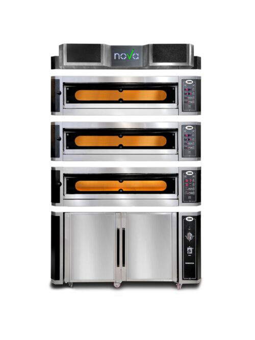 Pizzaofen - 6+6+6x Ø 35cm | 24kW,3NAC| 400V | Vollschamott - 3 Backkammern | Digitale Steuerung – Bild 3