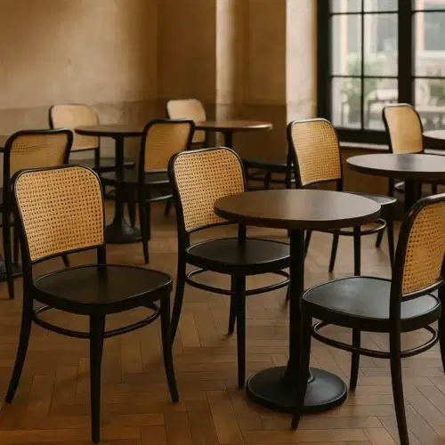 Holzstuhl Loomi 811 Rattan - Schwarz Holzstuhl Loomi 811 Rattan - Schwarz