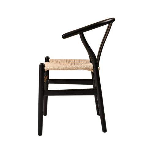 Holz Restaurantstuhl WISHBONE – Schwarz