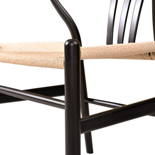 Holz Restaurantstuhl WISHBONE – Schwarz