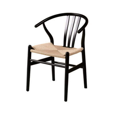 Holz Restaurantstuhl WISHBONE – Schwarz