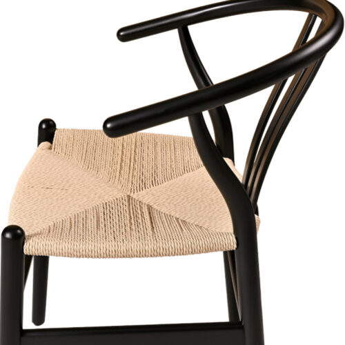 Holz Restaurantstuhl WISHBONE – Schwarz