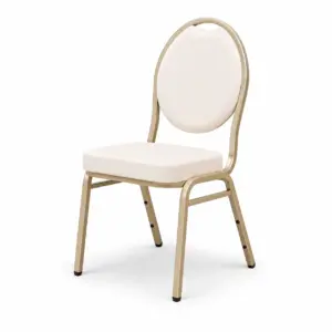Bankettstuhl HERMAN MODERN Beige mit gepolsterter Sitz- und Rückenfläche und stabilem Metallgestell