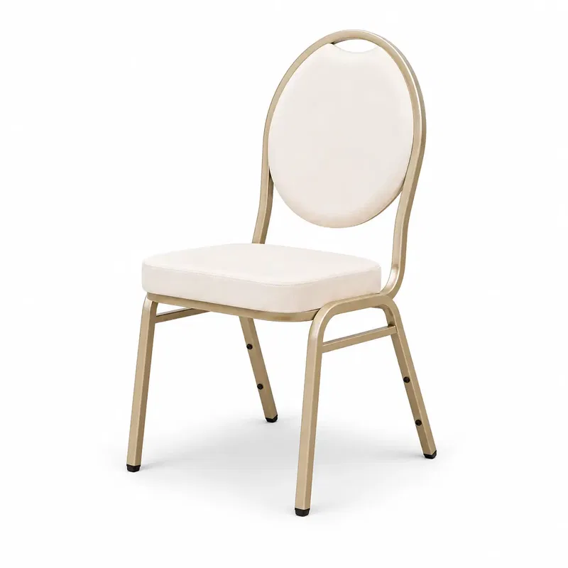 Bankettstuhl HERMAN MODERN Beige Bankettstuhl HERMAN MODERN Beige mit gepolsterter Sitz- und Rückenfläche und stabilem Metallgestell
