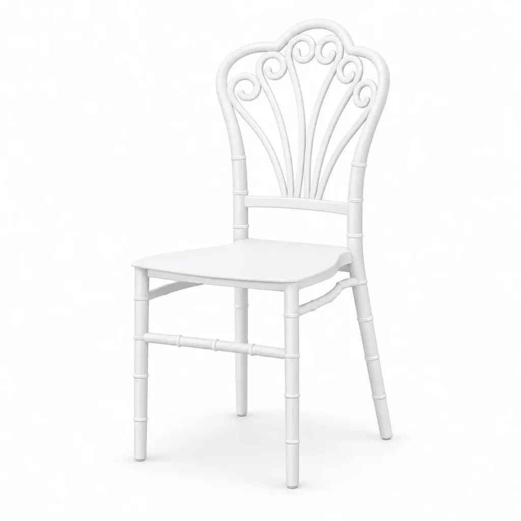 Hochzeitsstuhl Victoria Simple Hochzeitsstuhl Victoria Simple mit dekorativer Rückenlehne für Hochzeiten, Bankette und Events