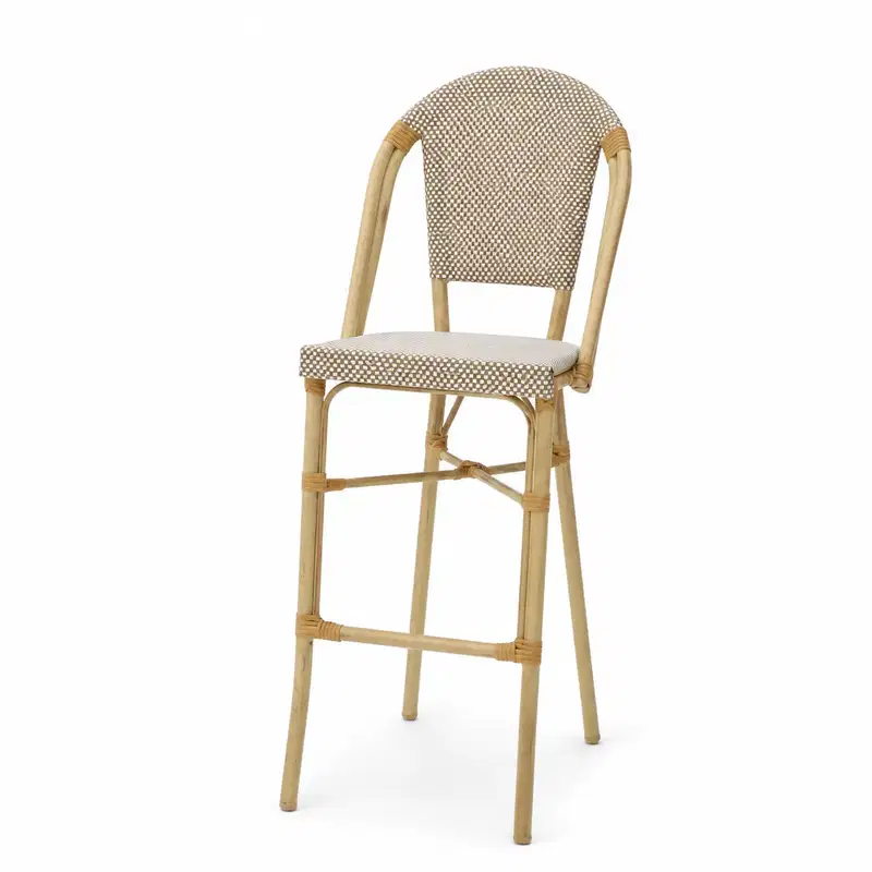 Barstuhl Matteo Bar Beige – Schrägansicht Barstuhl Matteo Bar Beige für Gastronomie in Schrägansicht