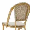 Barstuhl Matteo Bar Beige mit beige-weißem Geflecht im Detail