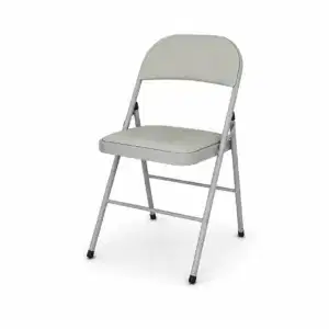 Klappbarer Eventstuhl Grau mit gepolsterter Sitz- und Rückenfläche sowie Metallgestell für Veranstaltungen, Seminare und Events