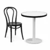 Tisch ALFA R Ø 68 cm Weiß mit schwarzem Bugholzstuhl für Café und Gastronomie
