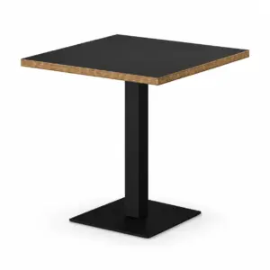 Cafétisch ALFA S Anthrazit mit quadratischer Tischplatte und schwarzem Mittelfußgestell