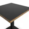 Cafétisch ALFA S Anthrazit mit anthrazitfarbener Tischplatte und sichtbarer Multiplexkante im Detail