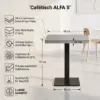Cafétisch ALFA S Aschgrau maße