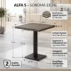 Cafétisch ALFA S Sonoma Eiche maße