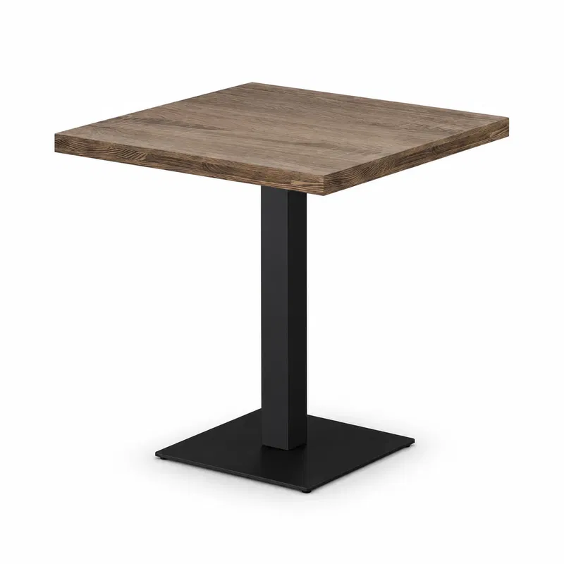 Cafétisch ALFA S Sonoma Eiche Cafétisch ALFA S Sonoma Eiche mit quadratischer Tischplatte und schwarzem Mittelfußgestell