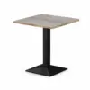 Cafétisch GIZA 68x68 cm mit quadratischer Tischplatte in heller Holzoptik und schwarzem Metall-Mittelfuß