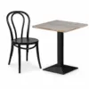 Cafétisch GIZA 68x68 cm mit schwarzem Stuhl als Einrichtung für Café und Gastronomie