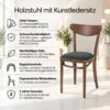 Holzstuhl Boomerang mit grünem Sitz – Bild 2
