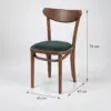 Holzstuhl Boomerang mit grünem Sitz maße