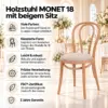 Holzstuhl MONET 18 mit beigem Sitz – Detail