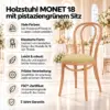 Holzstuhl MONET 18 mit pistaziengrünem Sitz – details