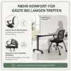 Konferenzstuhl ERGON Grau mit ergonomischer Rückenlehne und atmungsaktiver Sitzfläche für lange Meetings