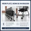 Klappbarer Konferenzstuhl ERGON Grau mit Rollen für platzsparende Lagerung und flexible Raumgestaltung