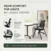 Konferenzstuhl Linea Schwarz mit ergonomischer Rückenlehne und atmungsaktiver Sitzfläche für lange Meetings