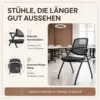 Konferenzstuhl Linea Schwarz mit robustem Stahlrahmen und strapazierfähigem Bezug für intensive Nutzung